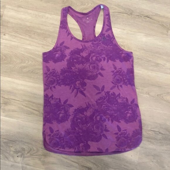 Adidas purple floral tank top size medium - Picture 1 of 8